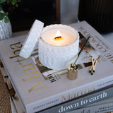 Prosecco Raspberries Vintage Glass Candle