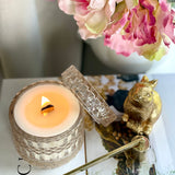 Midnight Peony Vintage Glass Candle