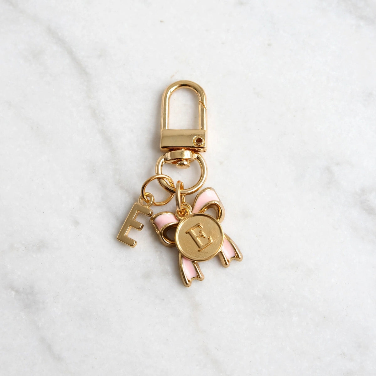 Bow Initial Bag Charm - Letter Charm - E