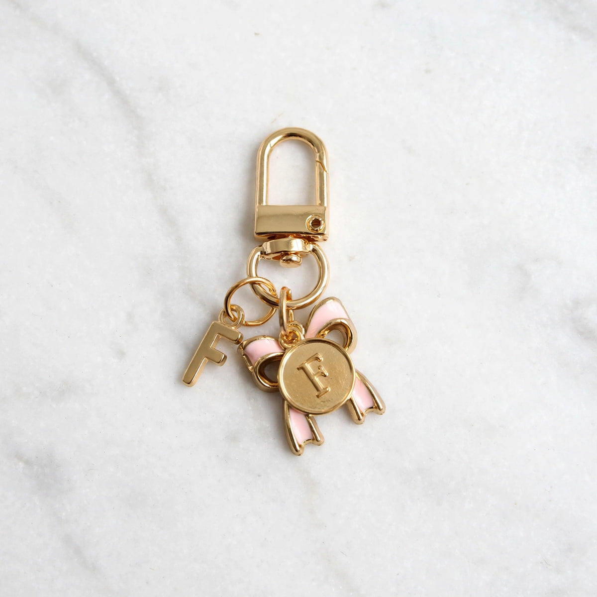 Bow Initial Bag Charm - Letter Charm - F