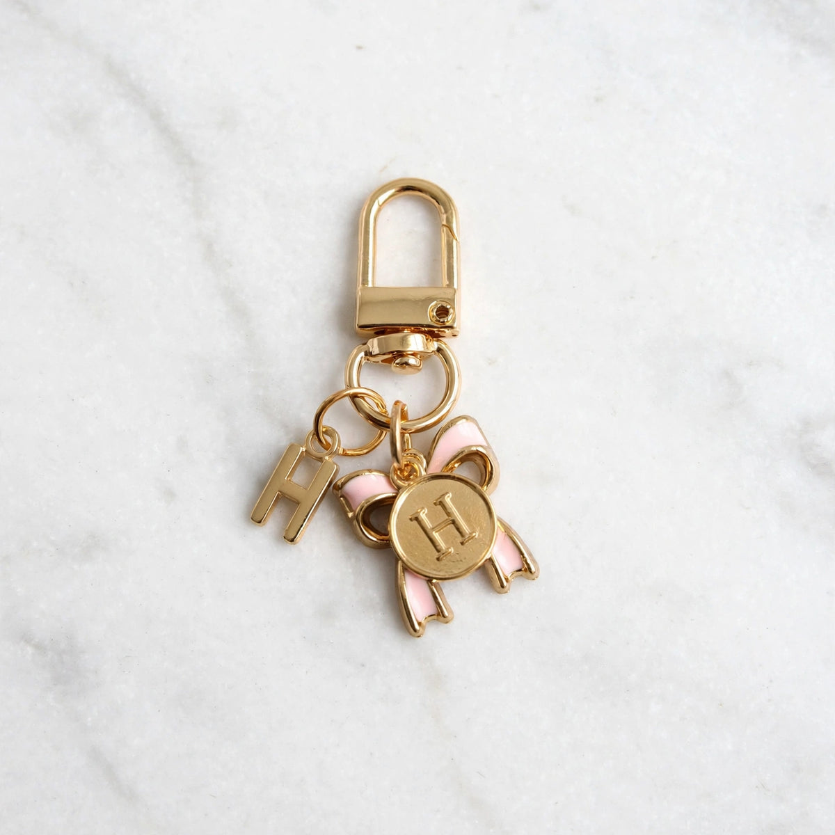 Bow Initial Bag Charm - Letter Charm - H