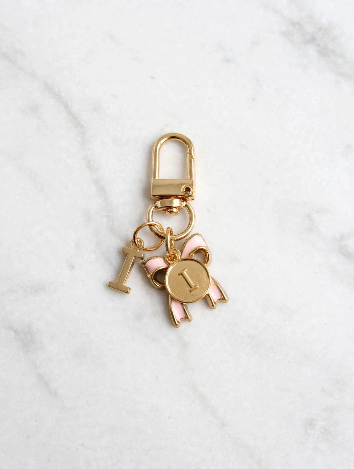 Bow Initial Bag Charm - Letter Charm - I