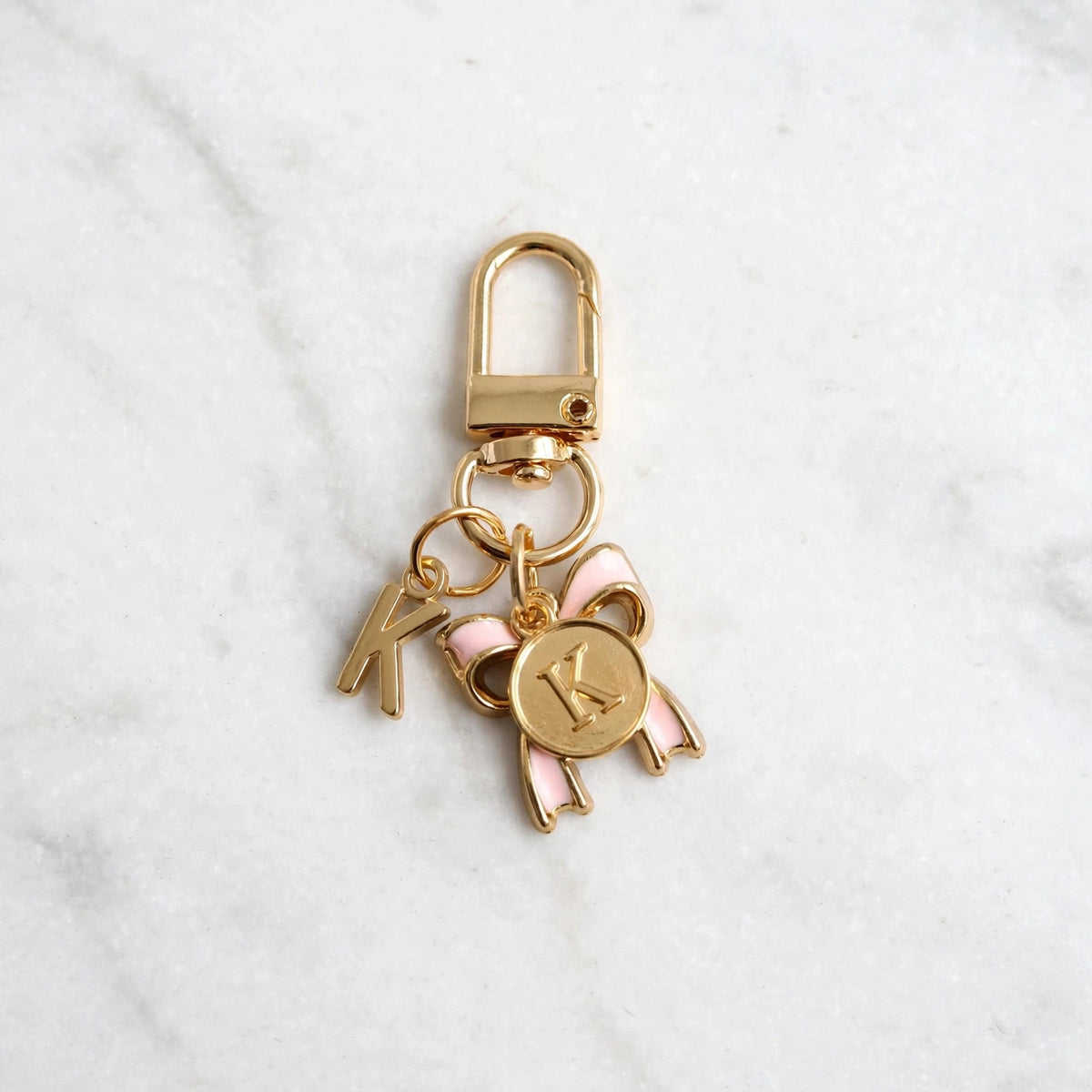 Bow Initial Bag Charm - Letter Charm - K