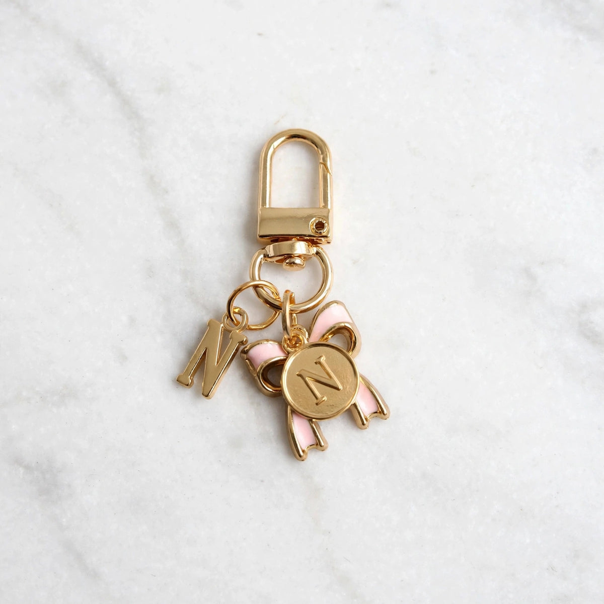 Bow Initial Bag Charm - Letter Charm - N