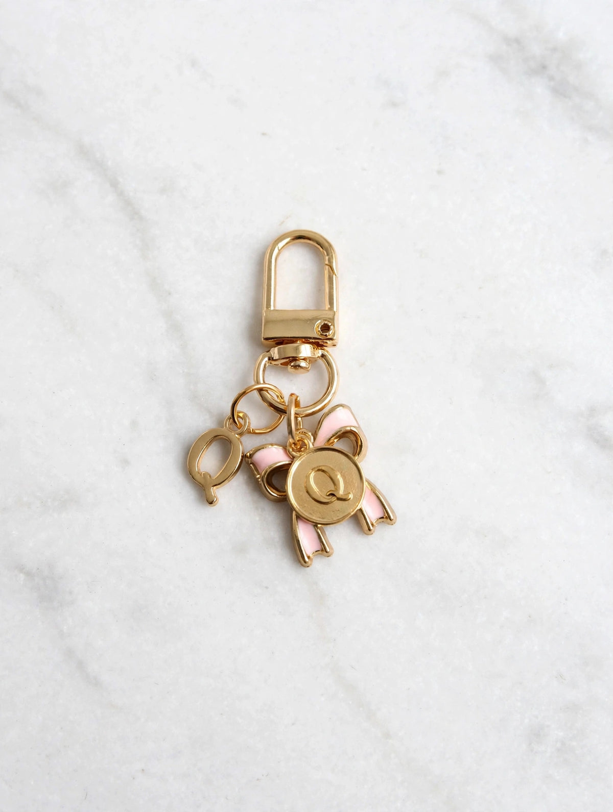 Bow Initial Bag Charm - Letter Charm - Q