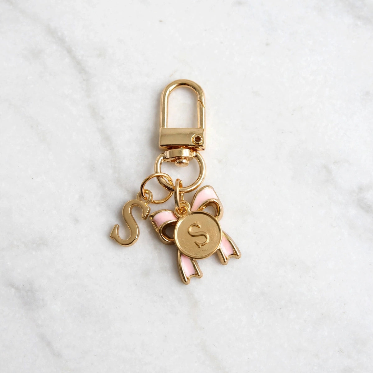 Bow Initial Bag Charm - Letter Charm - S