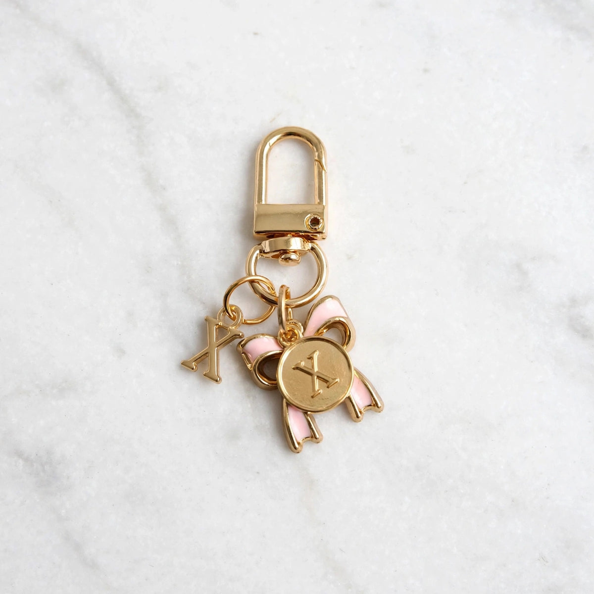 Bow Initial Bag Charm - Letter Charm - X