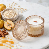 Quince Ambrosia Oats Vintage Glass Candle