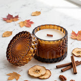 Fallen Leaves Vintage Glass Candle