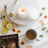 Oud Patchouli Resins vintage glass candle lifestyle
