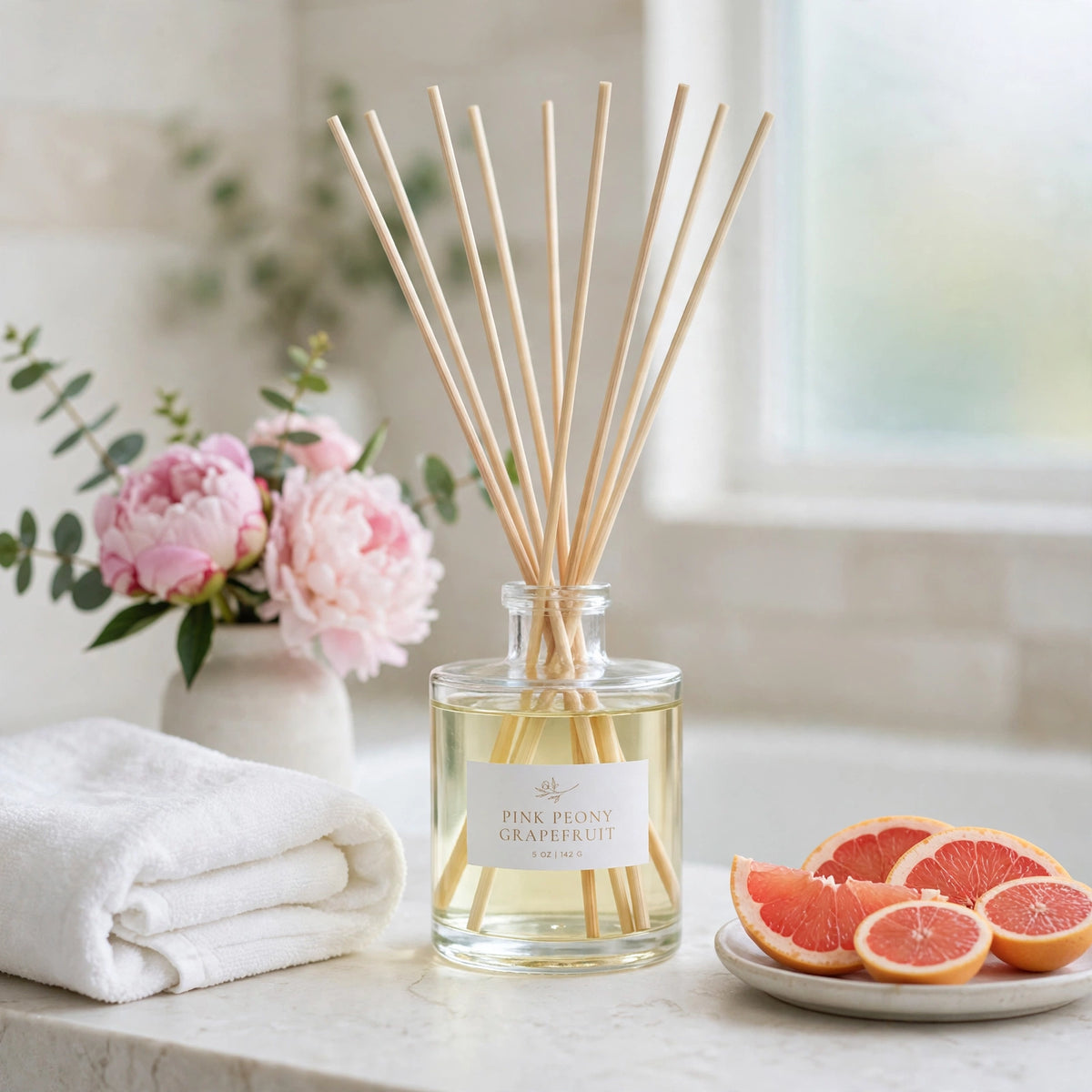 Pink Peony Grapefruit Reed Diffuser
