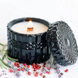 Pink Pepper Vetiver vintage glass candle detail