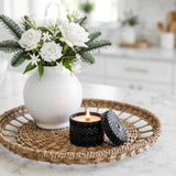 Rouge Saffron vintage glass candle styled