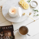Salted Coconut vintage glass candle lifestyle