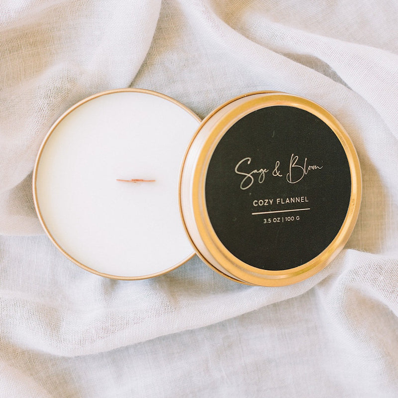 Cozy Flannel Travel Tin Candle