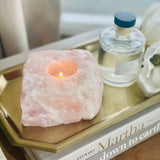 Rose Quartz Crystal Tea Light Holder