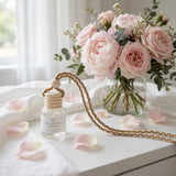 Blushing Peony car diffuser on vanity