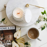Cashmere Vanilla vintage glass candle lifestyle