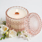 Fig Tree Freesia vintage glass candle detail