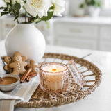 Gingerbread Crunch vintage glass candle styled photo