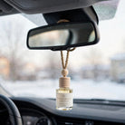 Gingerbread Crunch in car on rearview mirror
