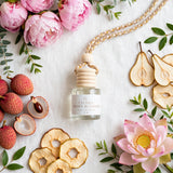 Lychee Peony Blossom car diffuser flat lay