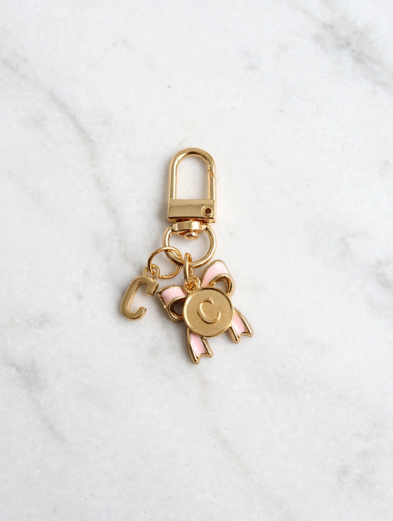 Bow Initial Bag Charm - Letter Charm - C
