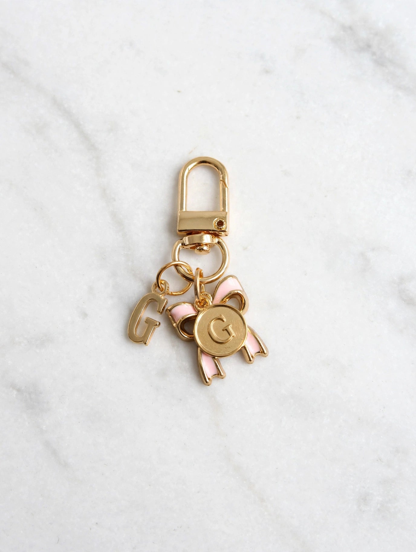Bow Initial Bag Charm - Letter Charm - G