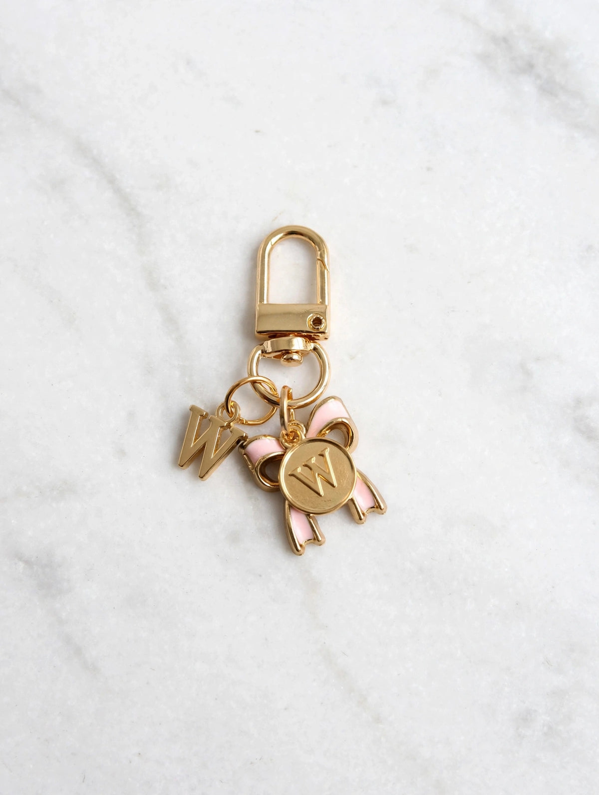 Bow Initial Bag Charm - Letter Charm - W
