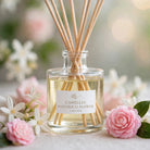Camellia Patchouli Flower Reed Diffuser label close-up