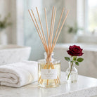 Dark Rose Vanilla Reed Diffuser in bathroom