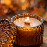 Fallen Leaves Vintage Glass Candle