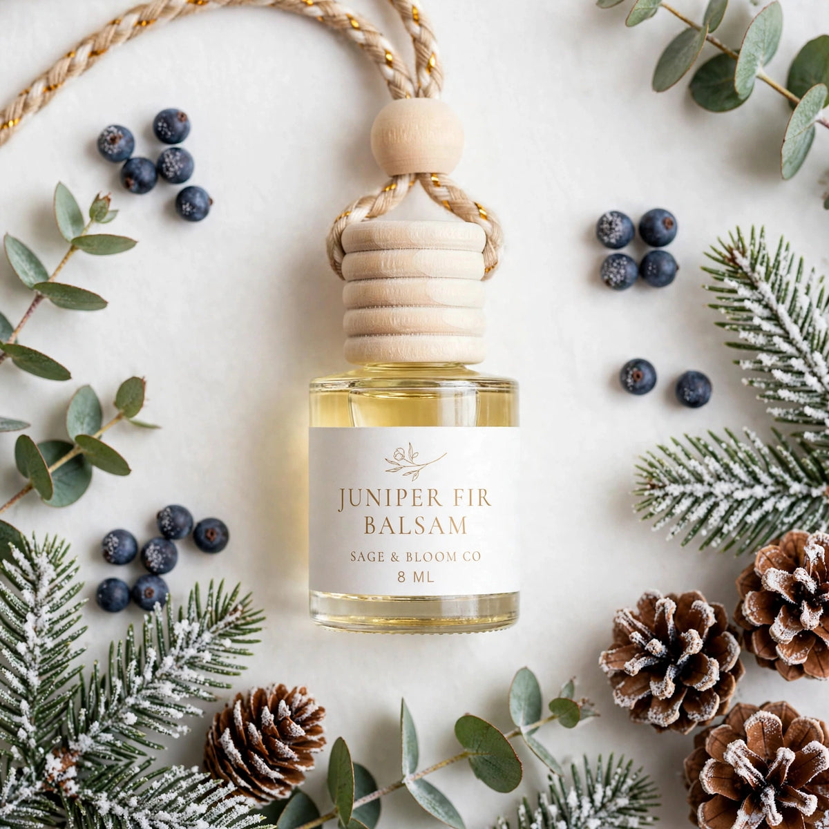 Juniper Fir Balsam Car Diffuser - flatlay