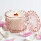 Magnolia Peony vintage glass candle detail