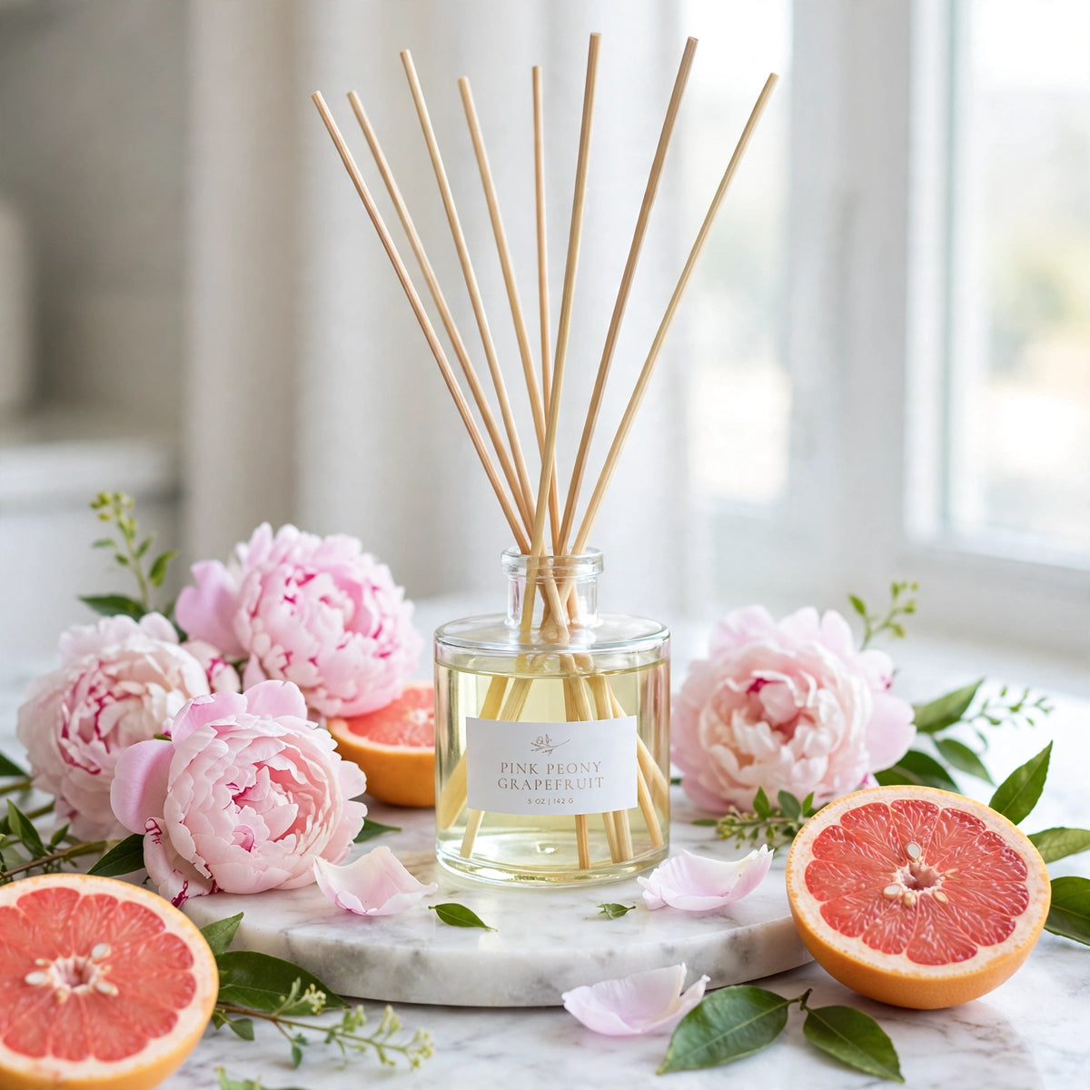 Pink Peony Grapefruit Reed Diffuser