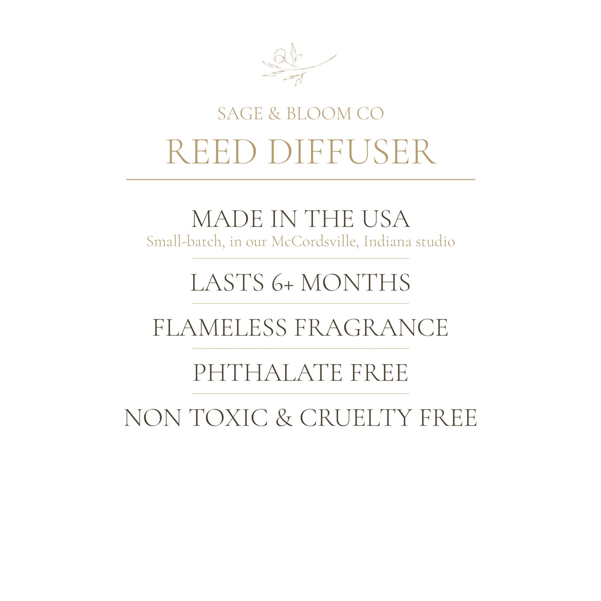 Reed diffuser info card