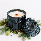 Redwoods Moss vintage glass candle detail
