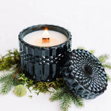 Redwoods Moss vintage glass candle detail