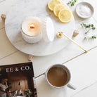 Salted Coconut vintage glass candle lifestyle