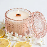White Tea Jasmine vintage glass candle detail